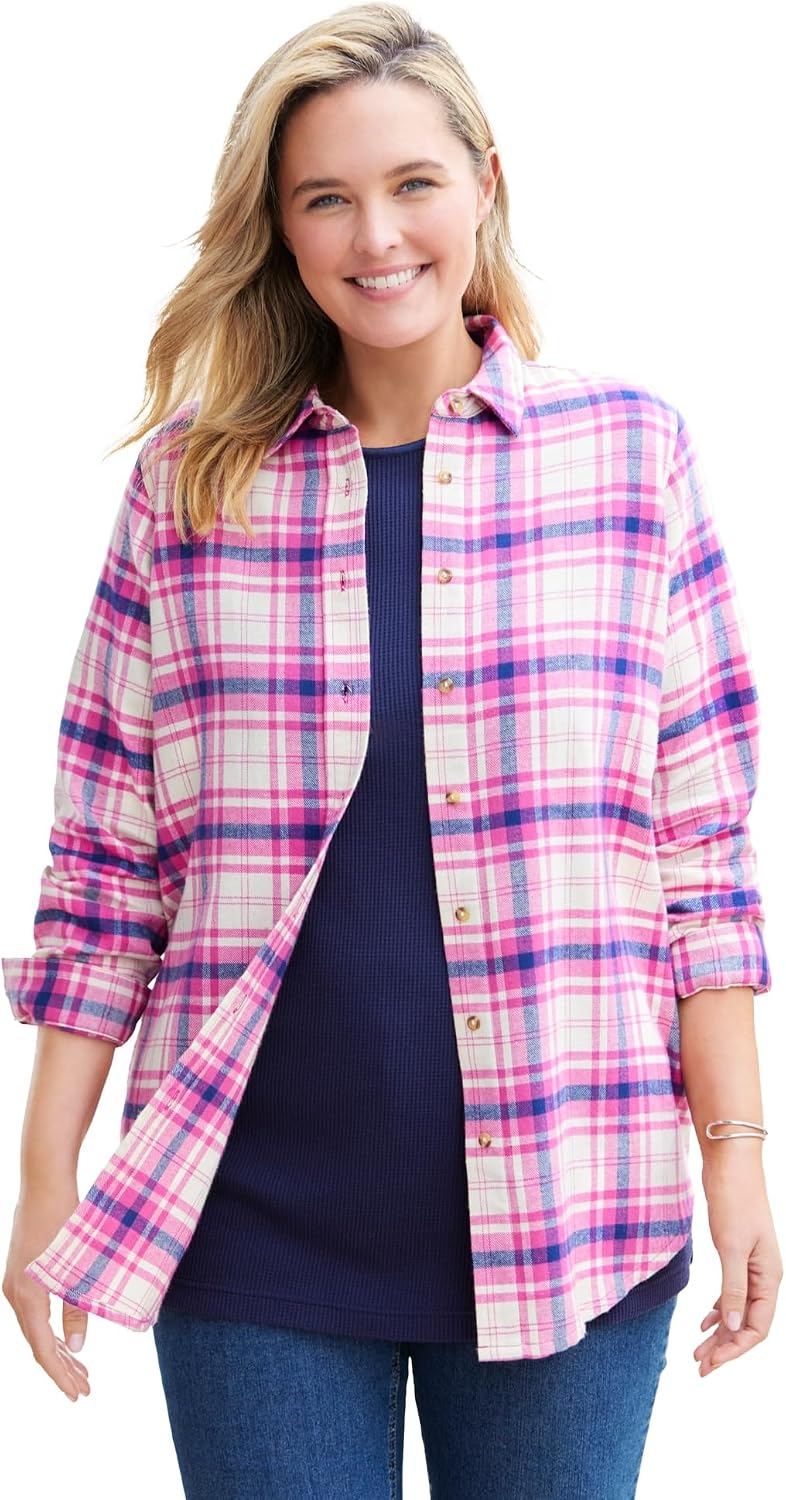 Woman Within Classic Flannel Shirt