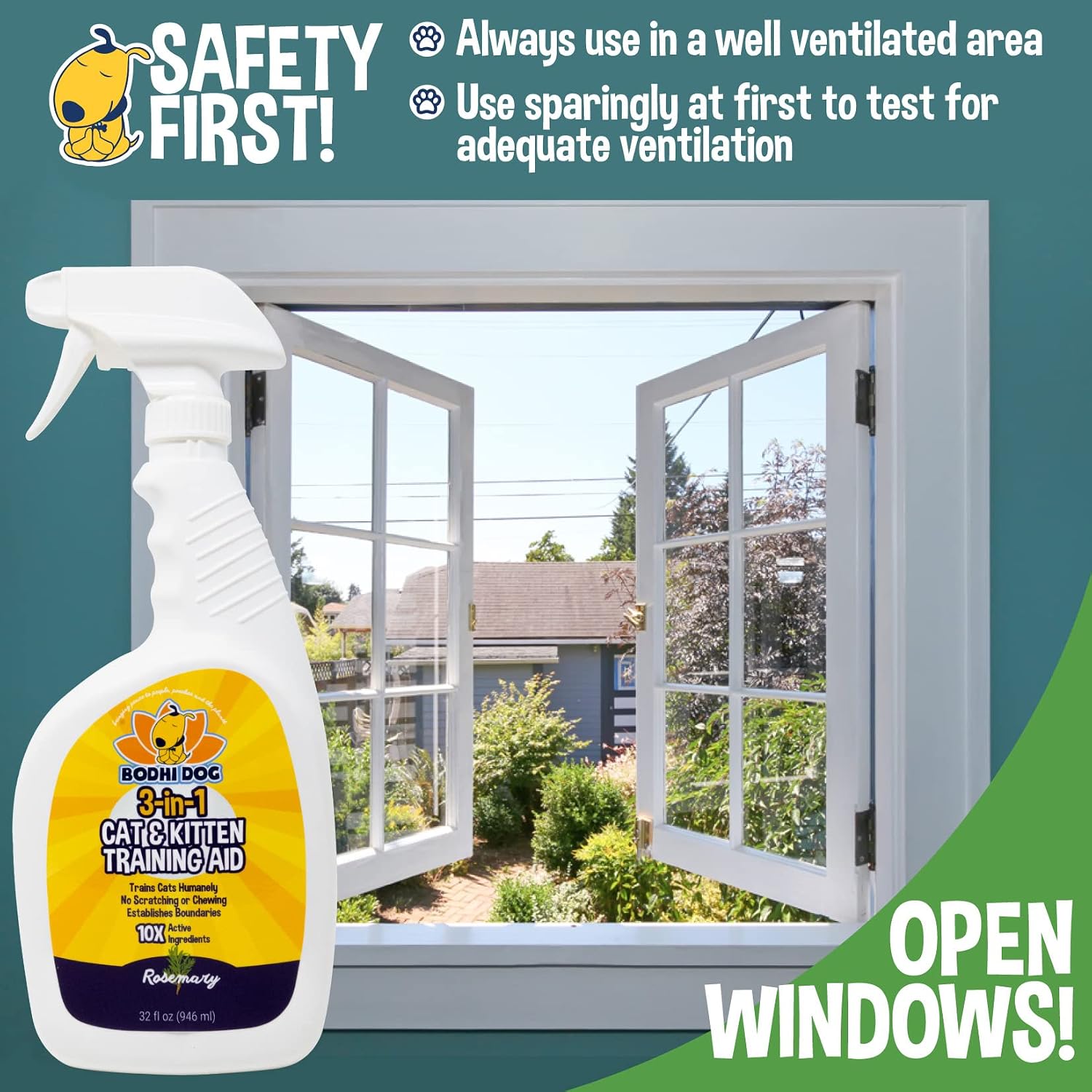 Bodhi 3-in-1 Cat & Kitten Training Aid - Cat Deterrent Spray for Indoor and Outdoor Use - Repellent to Establish Boundaries, Keep Cats Off Furniture