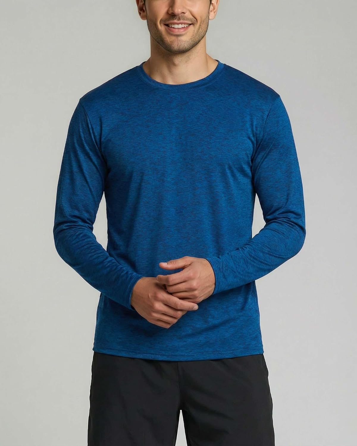 4 Pack Men's Dry Fit Long Sleeve Workout Shirts Gym Athletic Tee Fishing
