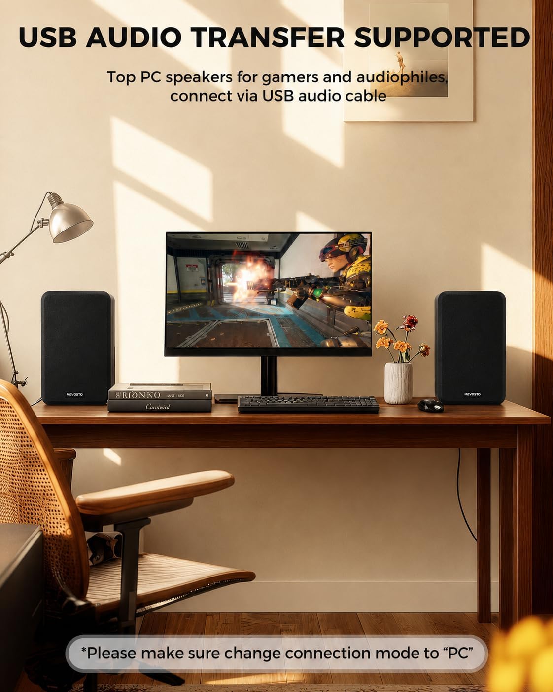 Active Bookshelf Speakers 36W RMS - BT 5.4 Wireless Speaker with 5 Inch Woofer, Silk Dome Tweeter PC Speakers - USB Digital Audio Studio Monitors Bass & Treble Adjust AUX Input for Record Player TV