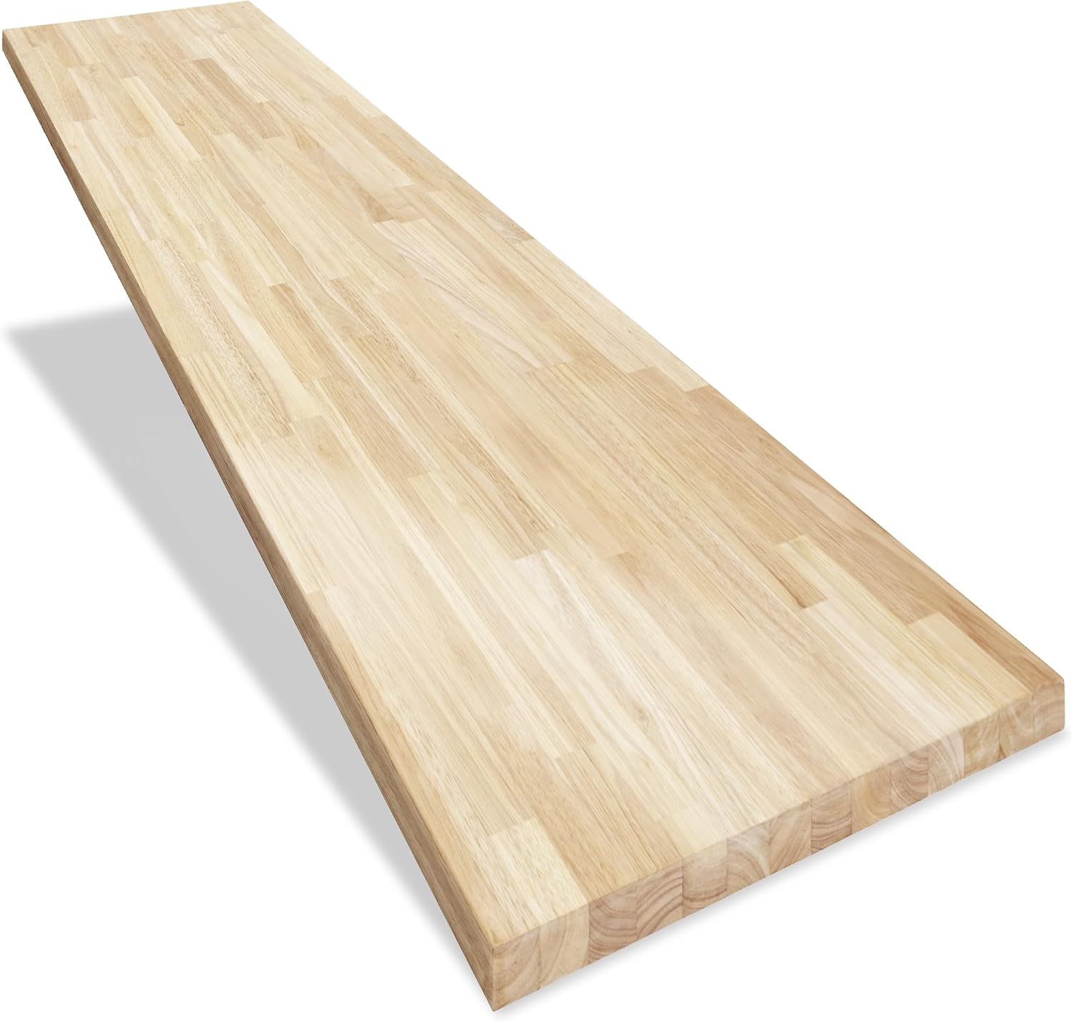 Howizz Butcher Block Countertop 48 x 25 x 1.5 - Hevea Unfinished Solid Wood Table Top, Wood Countertop for DIY Desk, Table, Workbench, Kitchen Island.