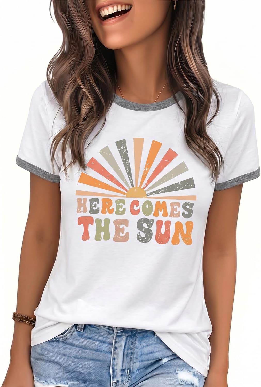 YEXIPO Graphic Tees for Women Short Sleeve Summer Tops Casual Cute T Shirts