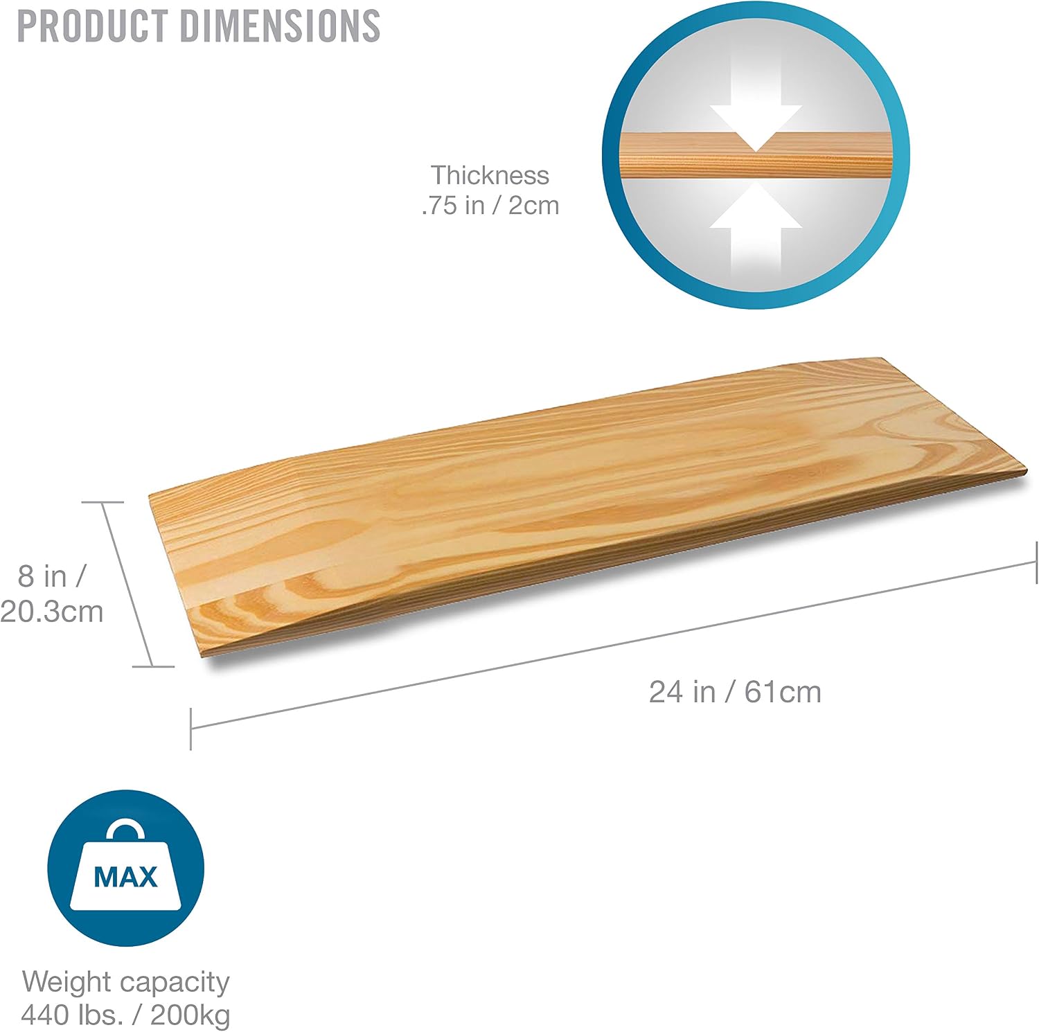 DMI Transfer Board and Slide Board Made of Heavy-Duty Wood for Patient, Senior and Handicap Move Assist and Slide Transfers, FSA HSA Eligible, Holds up to 440 Pounds, Solid, 30 x 8 x 1 (Pack of 10)