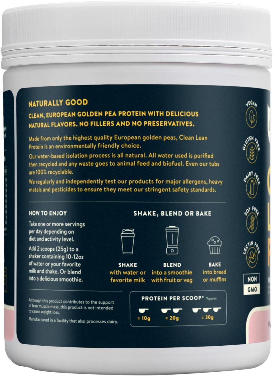 Nuzest Clean Lean Protein - Vegan Pea Protein Powder Rich Chocolate 1.1 lb | 20 Servings with 18g Protein Plant Based Protein Powder, Only 4 Ingredients, Dairy Free, Gluten Free, GMO Free, Protein Shake