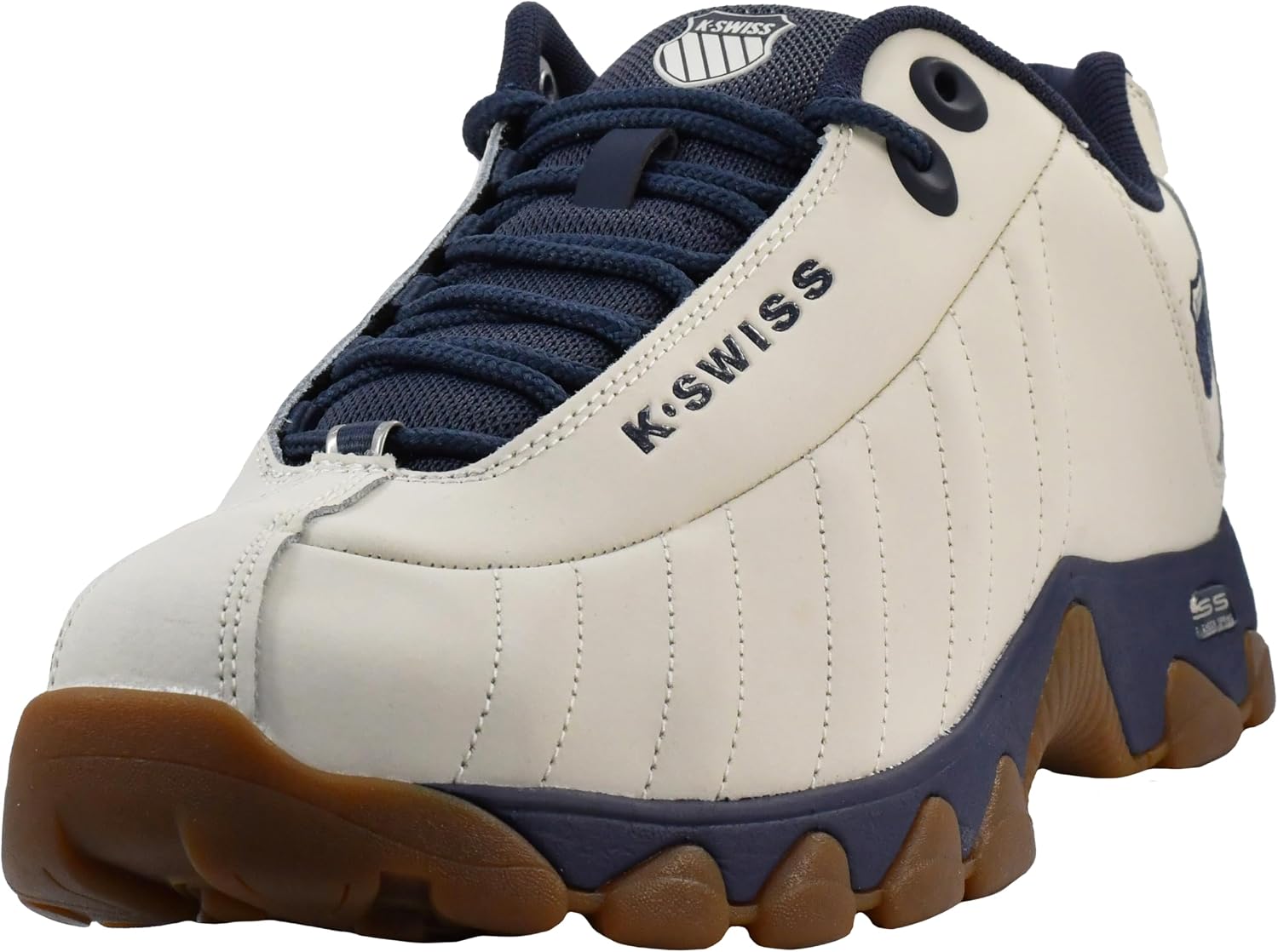 K-Swiss Men's ST329 CMF Sneaker, Wide Tennis Walking Shoes Leather Upper | Court Inspired, Tennis Heritage, Comfort Soft Cushioning, Arch Support, Wide Feet Fit, Chunky Silhouette, Classic Style.