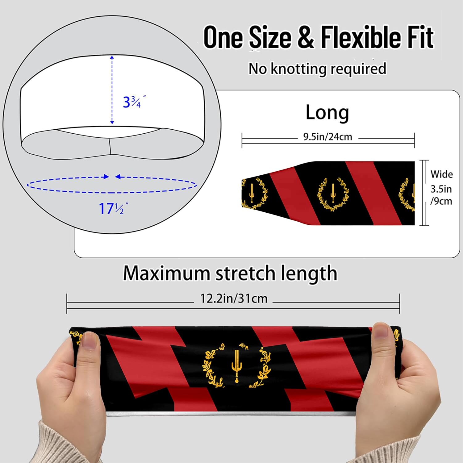Sports Headband for Women Men,Flag Pattern Workout Head Band,Sweat Bands,Women Running Cycling Yoga Fitness,WorkoutSports Gift