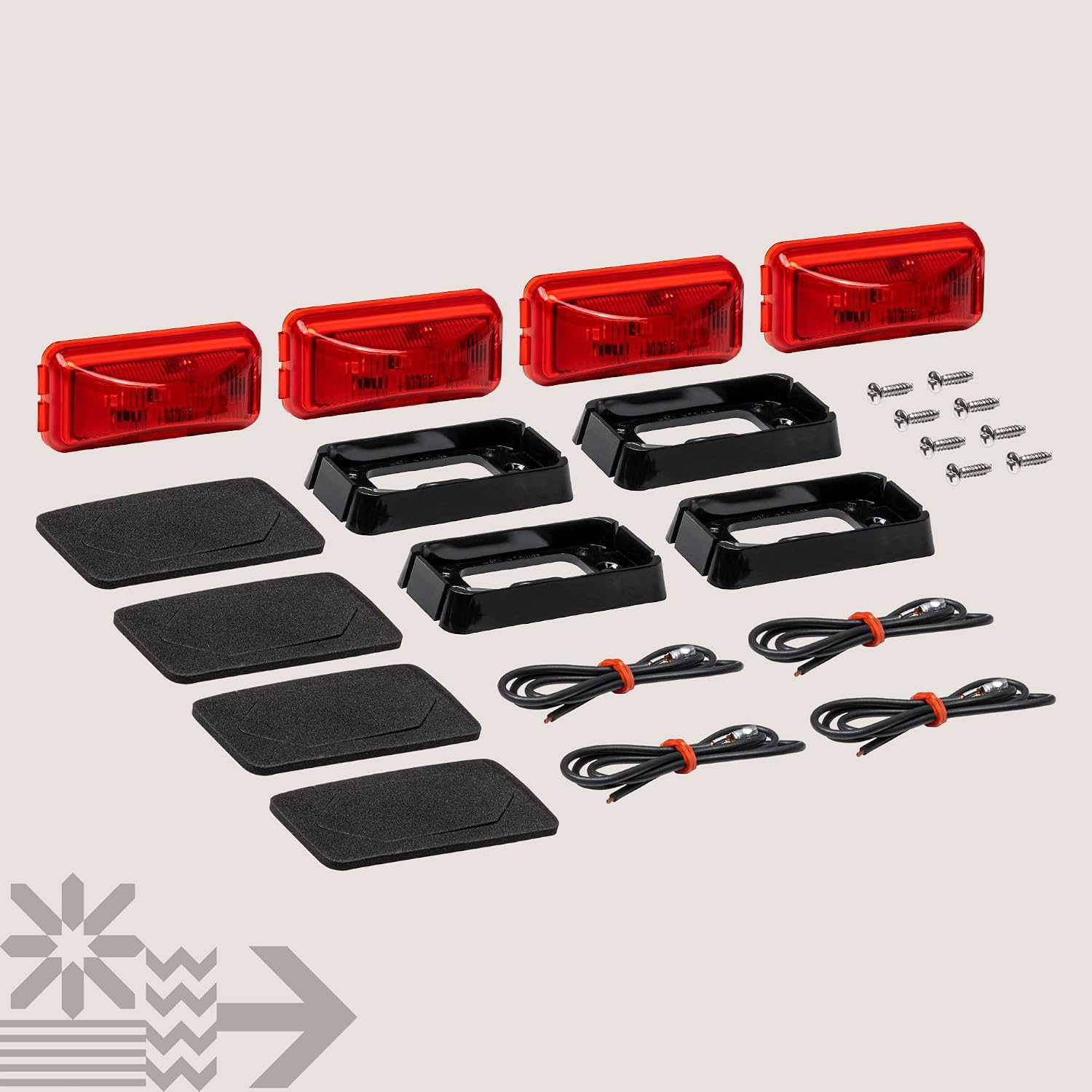 TRUE MODS 2pc 2.5" Amber Rectangle LED Trailer Marker Lights for Truck RV