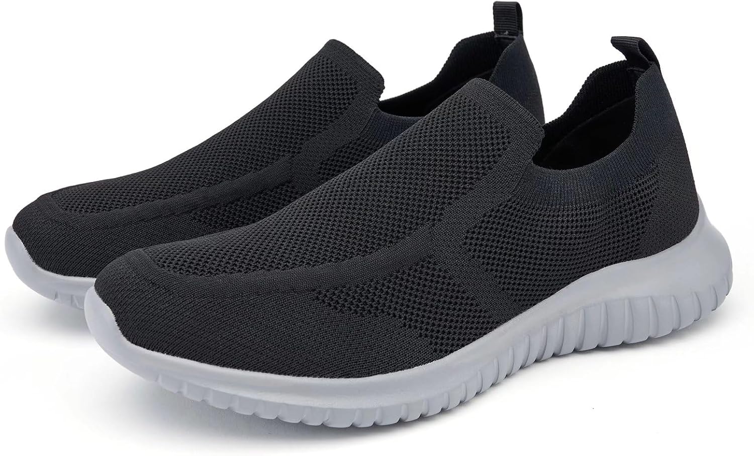 konhill Mens Slip-On Knit Walking Sneakers