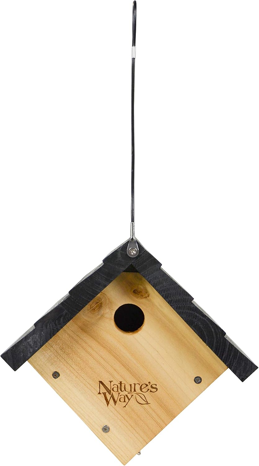 Nature's Way Bird Products CWH1 Cedar Wren House, 8" x 8.875" x 8.125", standard, Brown