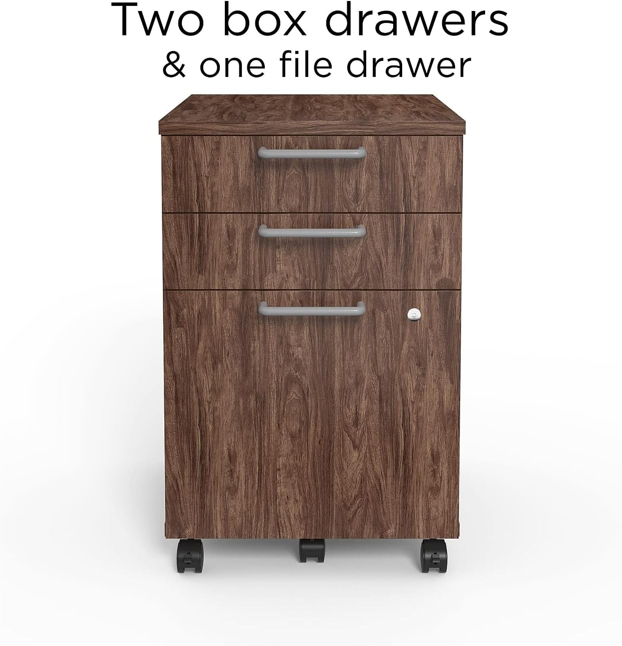 Union & Scale Staples Essentials 3-Drawer Vertical File Cabinet, Letter & Legal Size Documents, Lockable & Mobile, 21.3" D x 15.6" W x 24.3" H, Natural