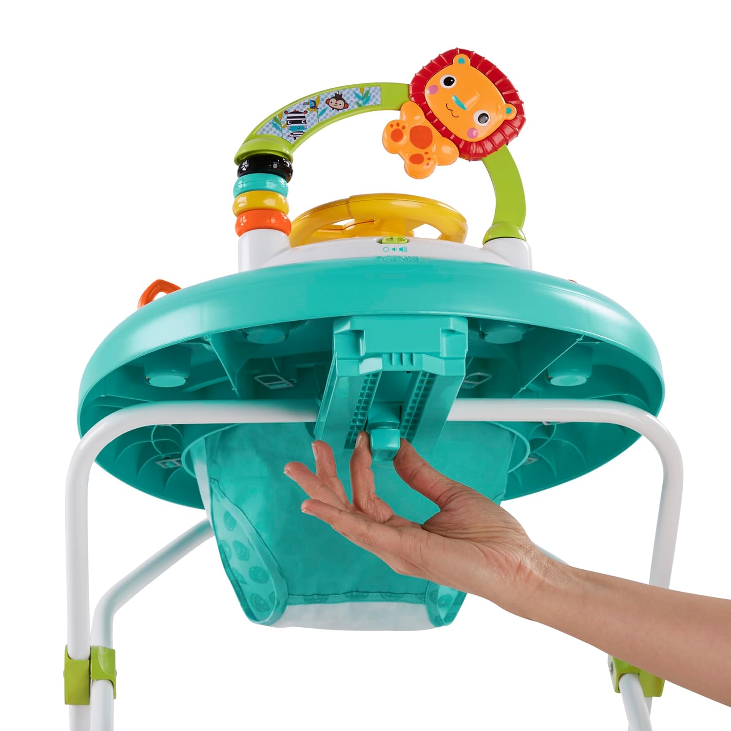 Bright Starts JuneBerry Walk-A-Bout Baby Walker and Entertainer, with Easy Fold Frame for Storage, Ages 6 Months +