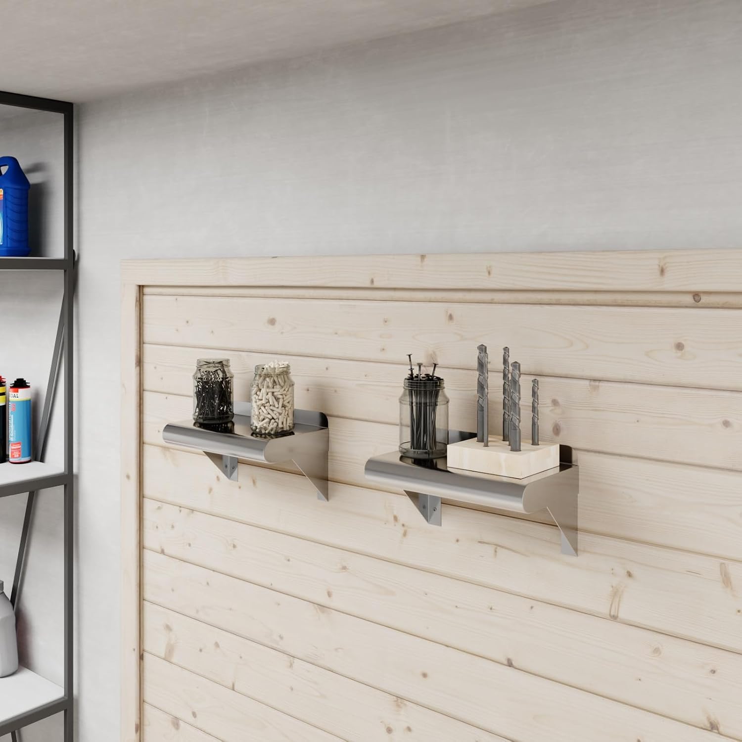 AmGood 24" Long X 18" Deep Stainless Steel Wall Shelf | NSF Certified | Appliance & Equipment Metal Shelving | Kitchen, Restaurant, Garage, Laundry, Utility Room