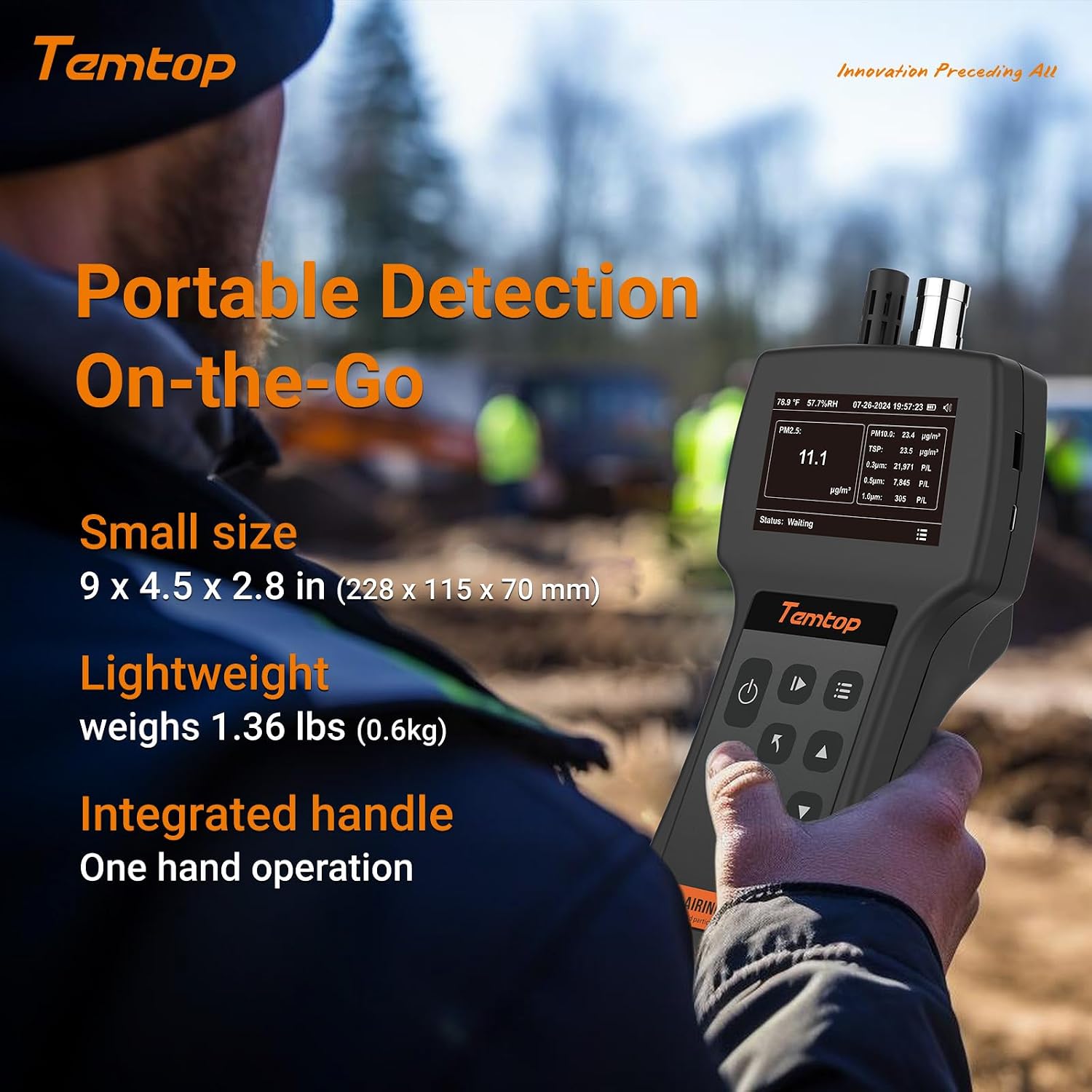 Temtop Air Quality Monitor PM2.5 PM10 Particle Counter, Formaldehyde, Temperature, Humidity