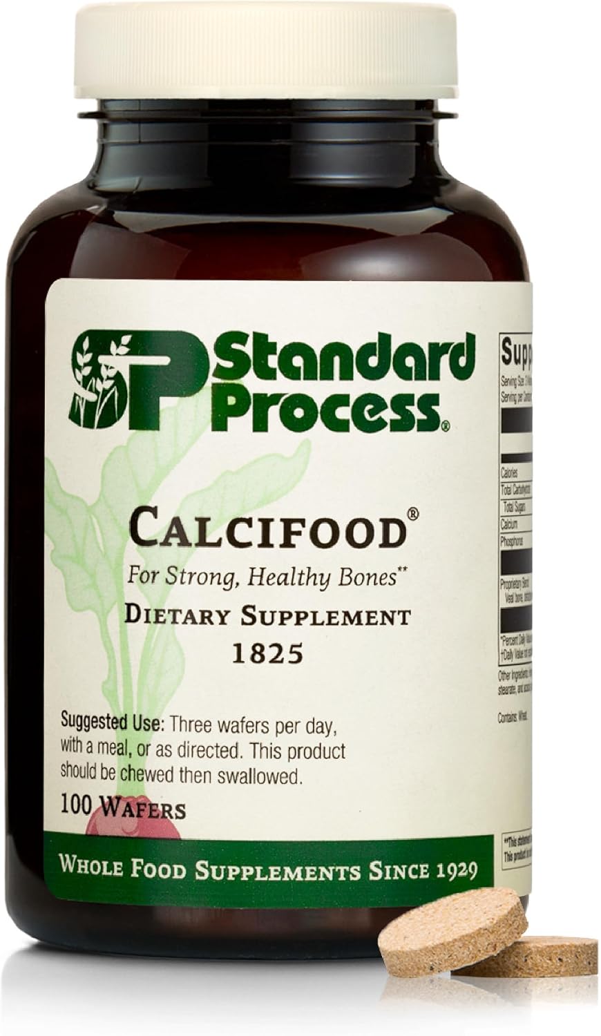Standard Process Calcifood - Calcium Supplement for Bone Strength & Calcium Absorption - Bone Health Support for Women & Men - Non-Dairy & Non-Soy