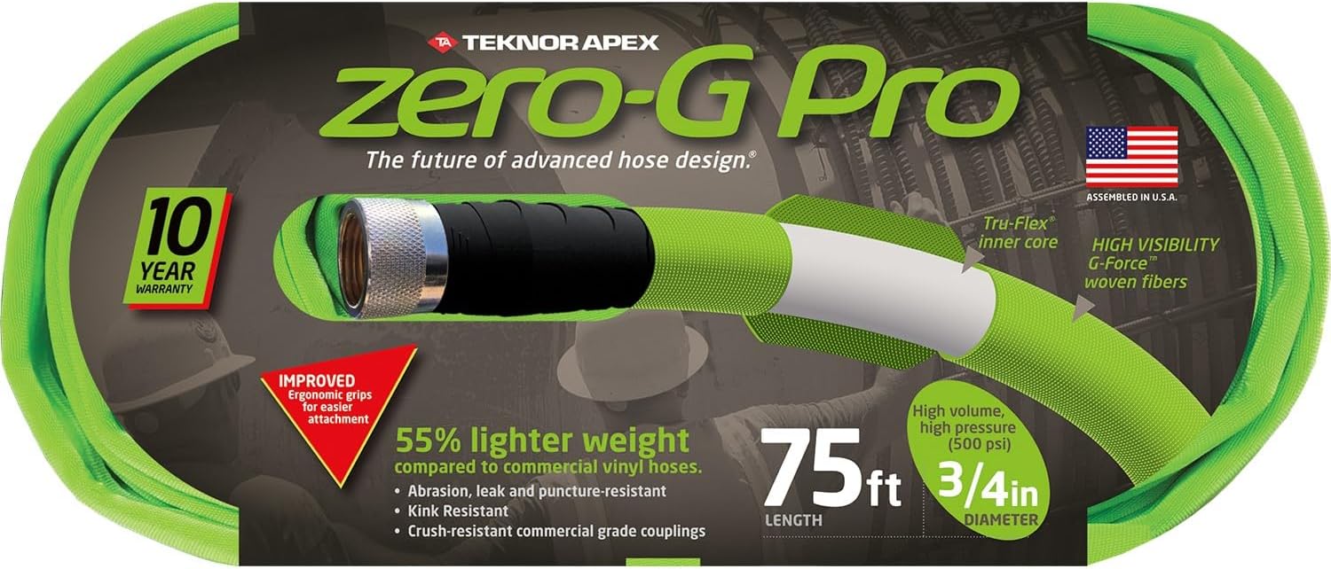 zero-G 4001-100 Garden Hose, 5/8" x 100', Gray