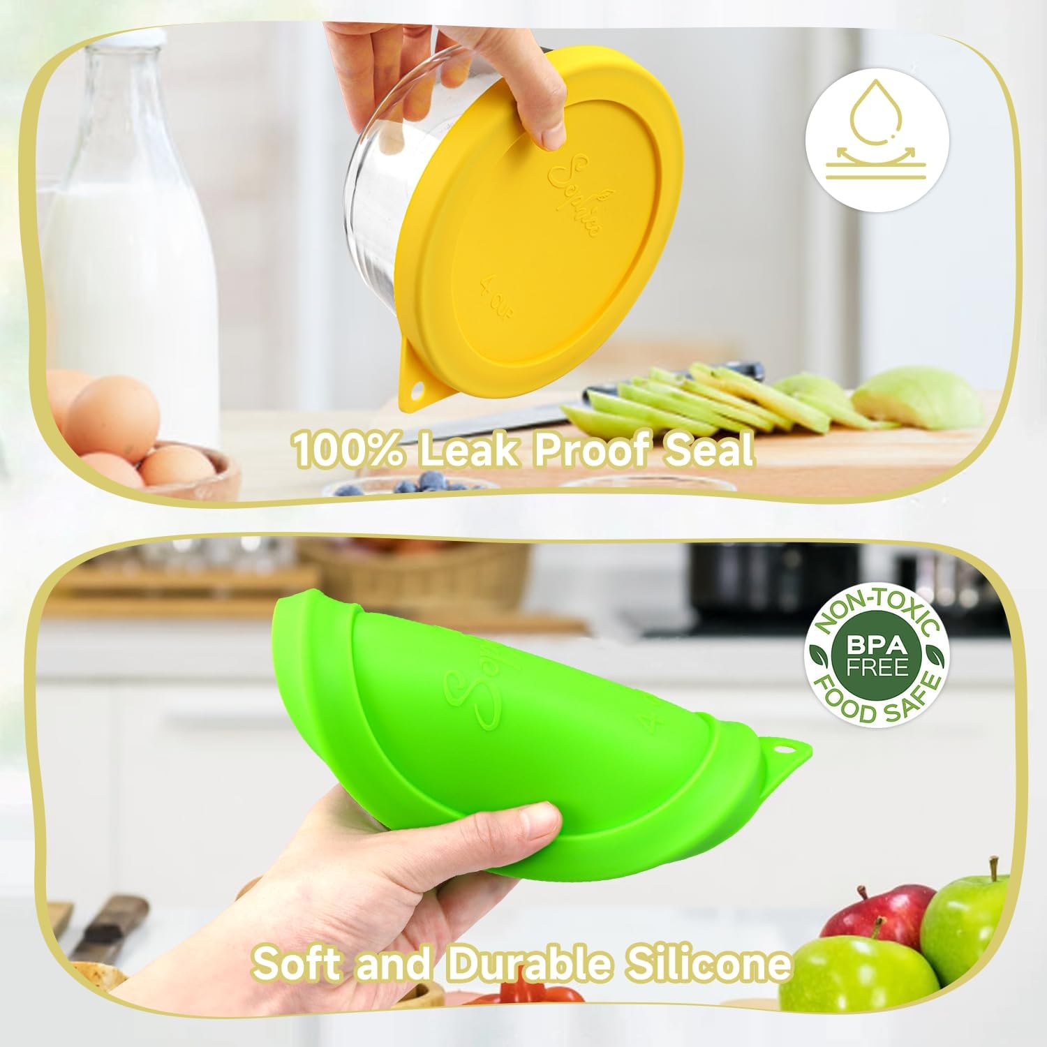 SOPHICO 4 Cup Silicone Lids Replacement for Pyrex & Anchor Hocking 7201-PC