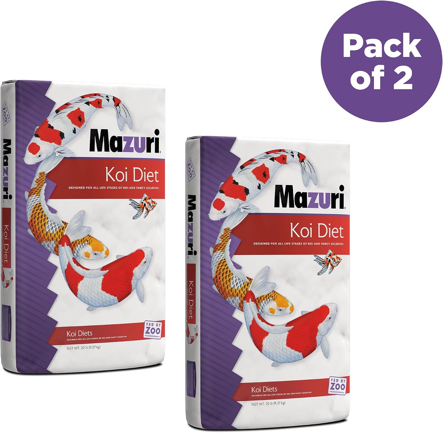 Mazuri Koi Floating Pond Nuggets, Floating Koi Fish Food for Ponds, 20 lbs