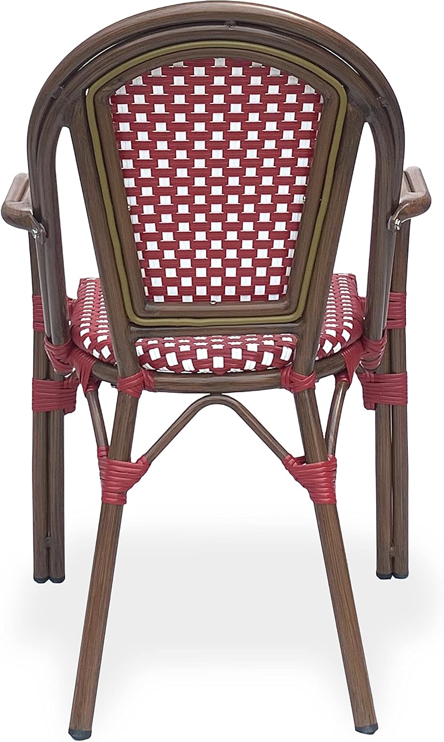Christopher Knight Home Anastasia Outdoor French Bistro Chair (Set of 2), Black + White + Bamboo Print Finish