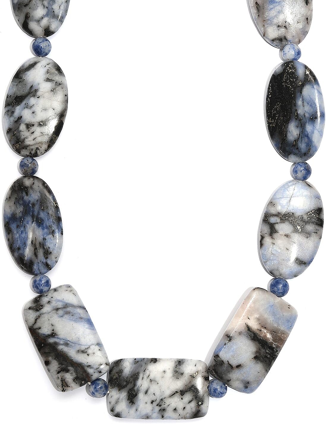 Sodalite 380.00 ctw Beaded Necklace in Platinum Over 20 Inches