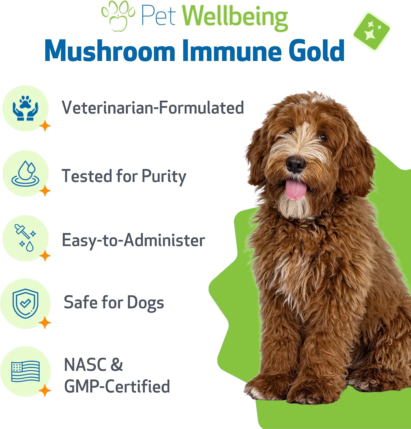 Pet Wellbeing Mushroom Immune Gold for Dogs - Immune Defense