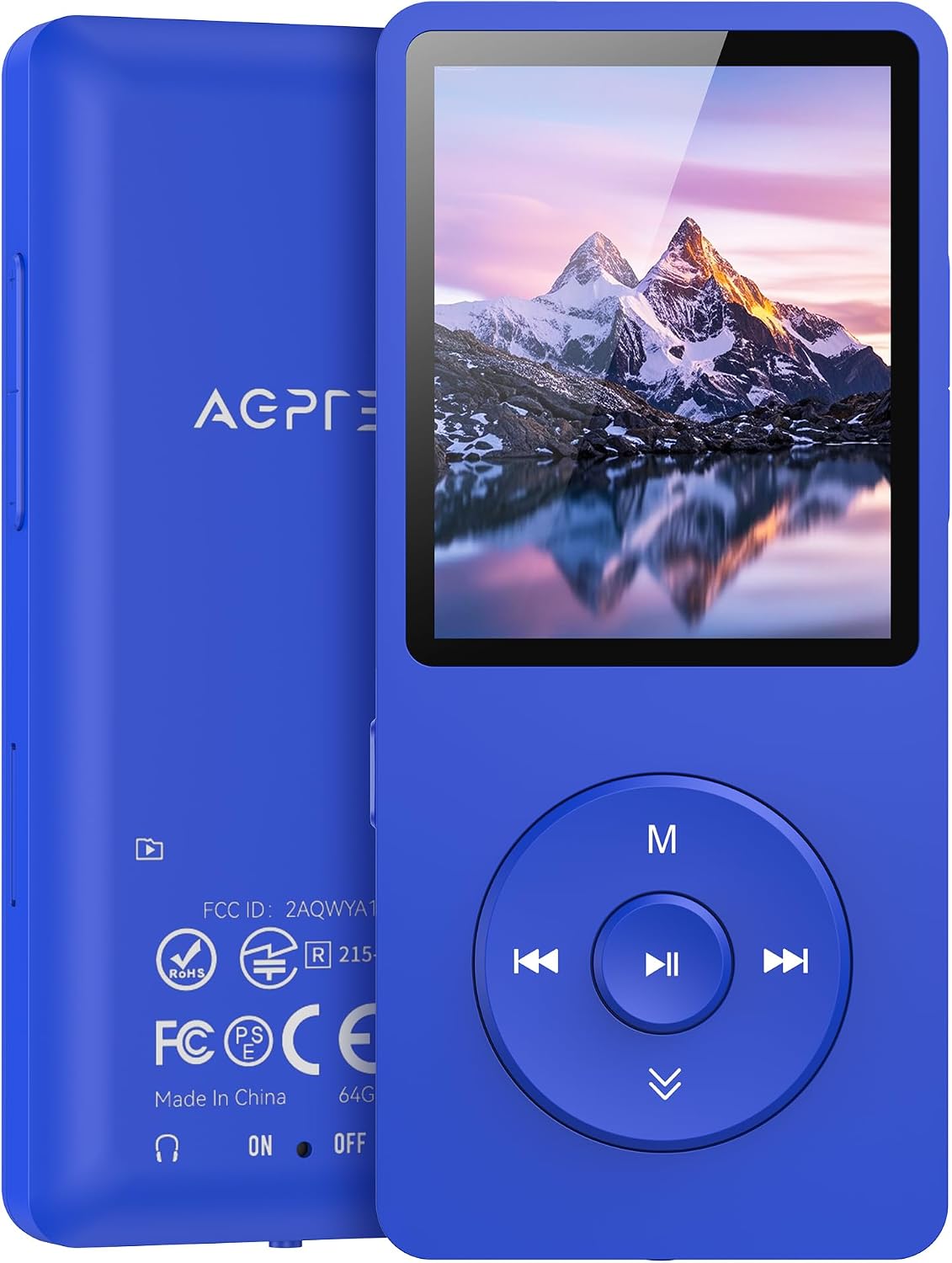 AGPTEK A02S 16GB MP3 Player, 65 Hours Playback Music Player, Dark Blue | Lossless Sound, Supports up to 128GB