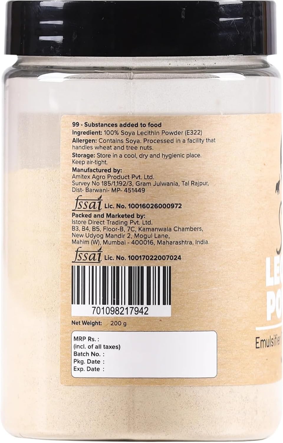 Urban Platter SOYA Lecithin Powder | 7.05 Oz (200g) | Natural Emulsifier, Thickener & Stabiliser | Plant-Based & Vegan | Ideal for Baking, Chocolates