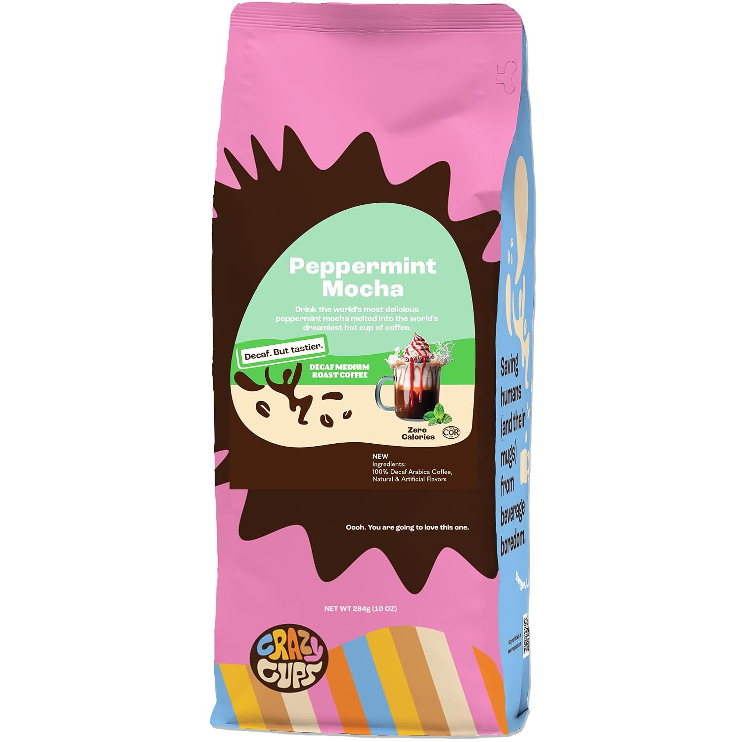 Crazy Cups Flavored Ground Coffee, Cinnamon French Toast, in 10 oz Bag, For Brewing Flavored Hot or Iced Coffee
