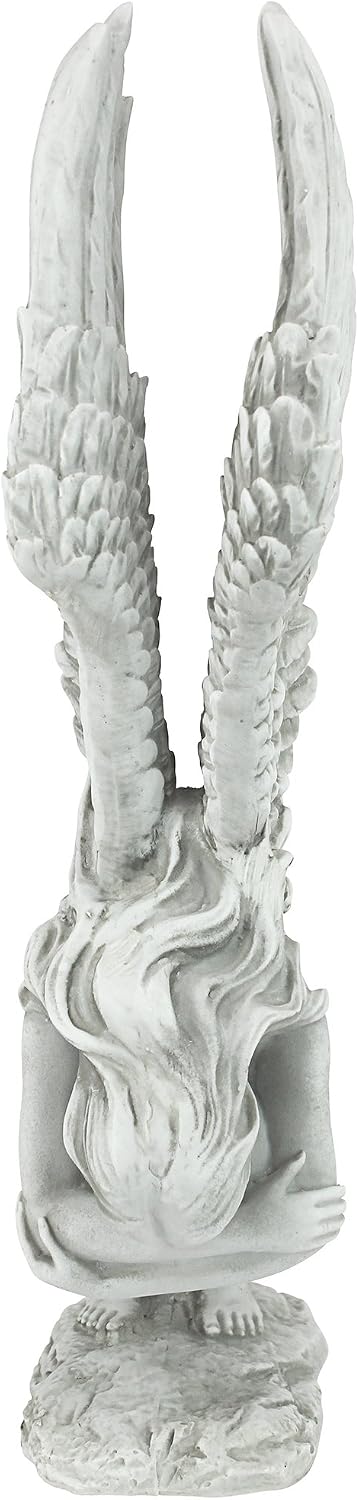 Design Toscano Remembrance and Redemption Angel Religious Indoor/Outdoor Garden Statue, From Base to Top of the Wings Nearly 3 feet tall! Tall, Cast Stone Resin, Antique Stone Finish