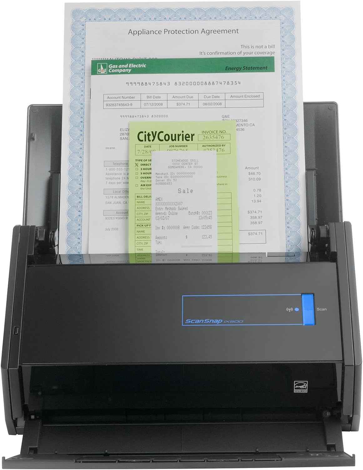 FUJITSU IX500 Scansnap Document Scanner (PA03656-B305-R) - (Renewed),Black