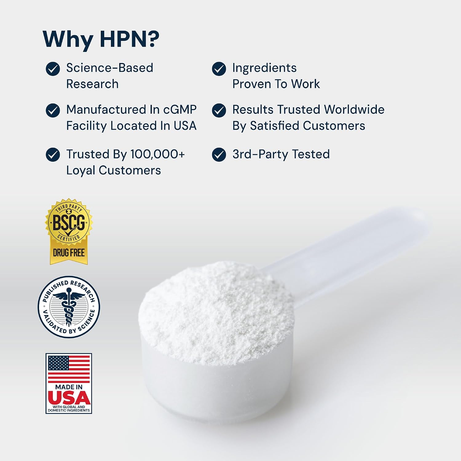 HPN C2 Creapure Creatine for Strength & Recovery, 100 Servings | Ultra-pure Creapure creatine supports strength, performance and recovery, vegan