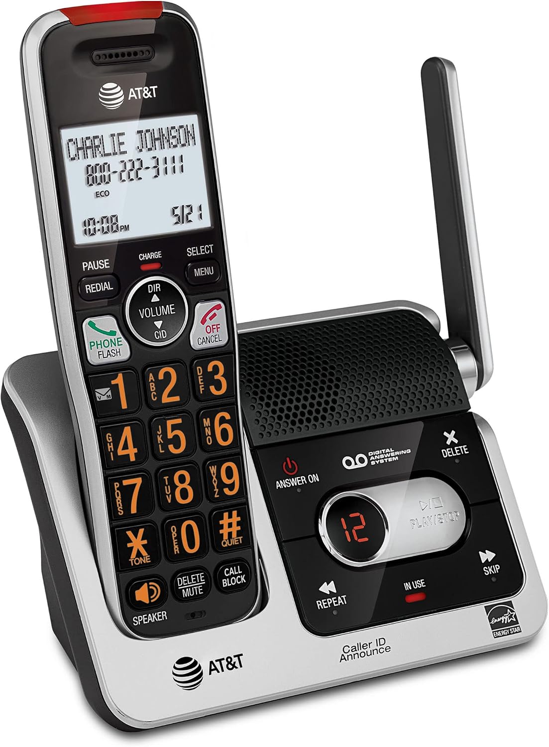 AT&T BL102-4 DECT 6.0 4-Handset Cordless Phone for Home with Answering Machine, Call Blocking, Caller ID Announcer, Audio Assist, Intercom