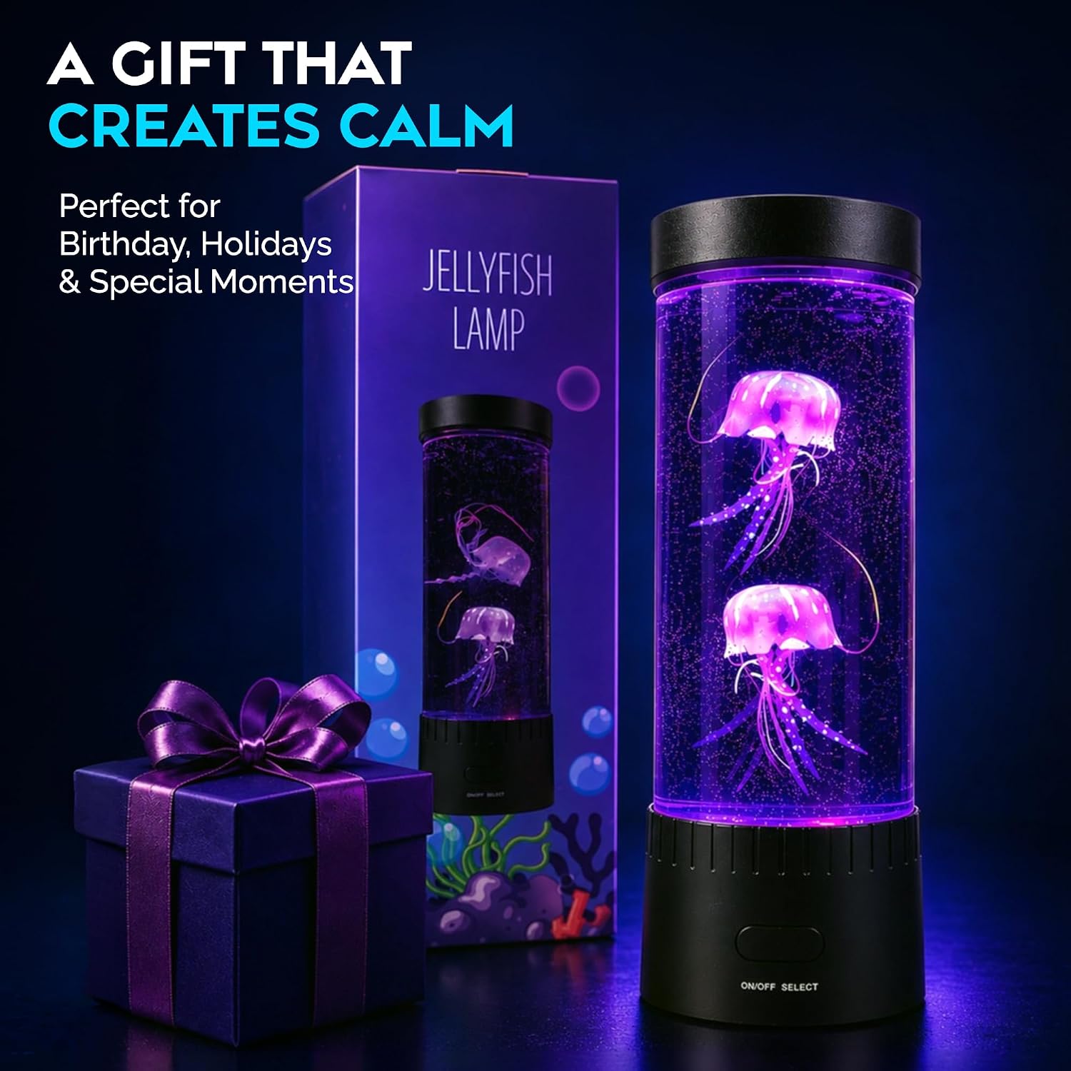 Brewish Jellyfish Lamp, 16 Color Options, 4 Mode Lifelike Jellyfish Aquarium, Electric Jellyfish LED Night Light, Fake Aquarium, Home Decor