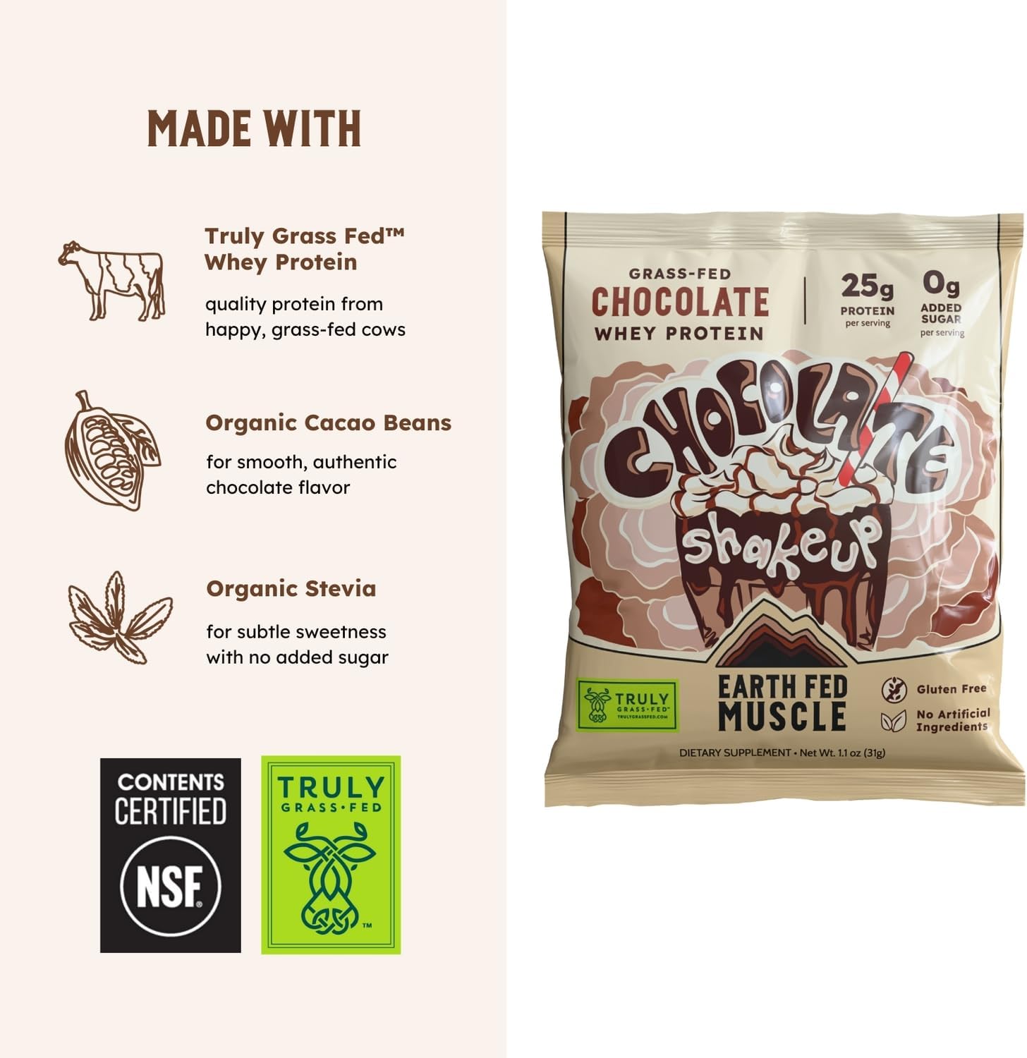 Earth Fed Muscle Whey Back Vanilla Irish Grass Fed Whey Protein Isolate | 25g protein per scoop, Third-Party Certified. Smooth vanilla, zero artificial sweeteners. Cold-processed in Ireland.