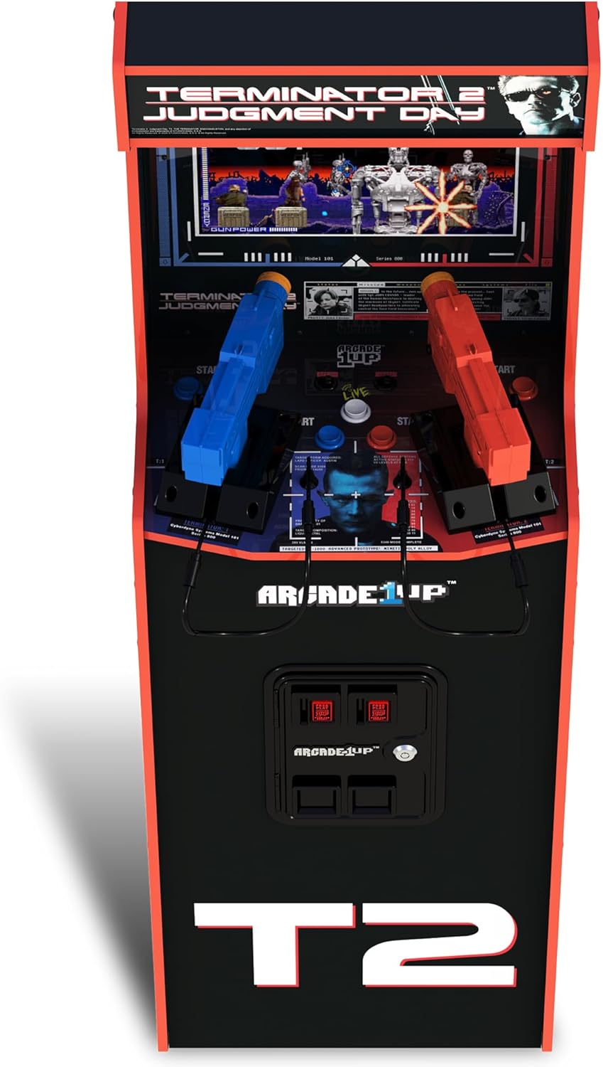 Arcade1Up Terminator 2 Deluxe Arcade Machine with Real-Feel Arcade Guns | 17-Inch BOE Color Monitor, Dual Speakers and Wi-Fi Online Leaderboards