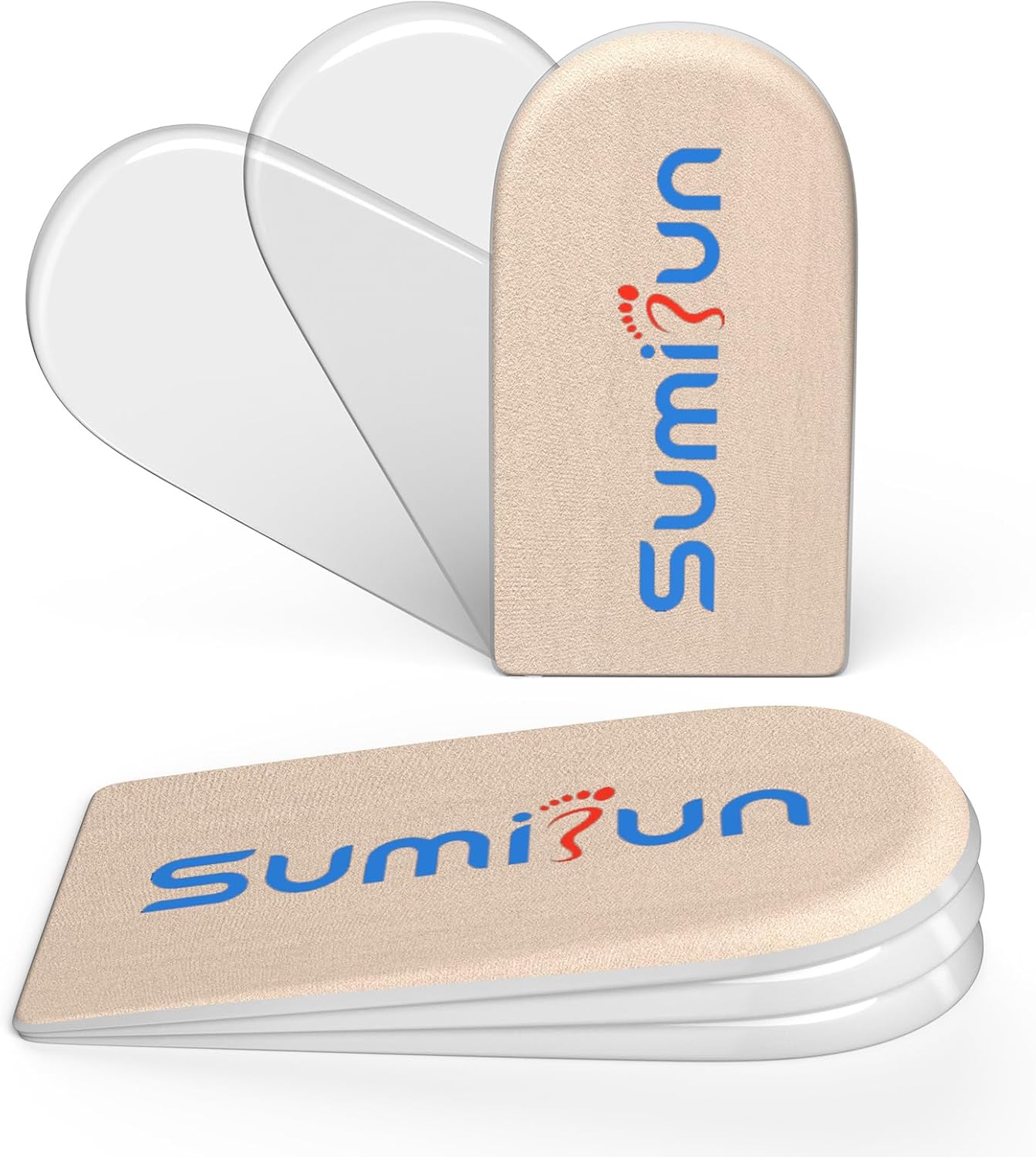 Sumifun Heel Lift, 4-Layer 1 Inch Gel Shoe Lifts for Women Uneven Legs, Adjustable Orthopedic Heel Lifts for Heel Pain and Leg Length Discrepancy