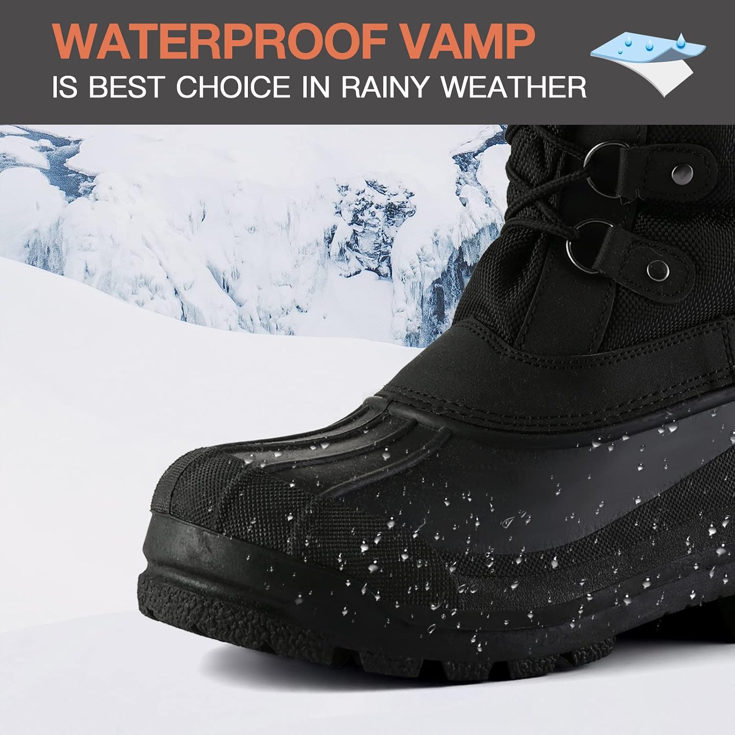 mysoft Women's Snow Boots Waterproof Mid-Calf Winter Boots