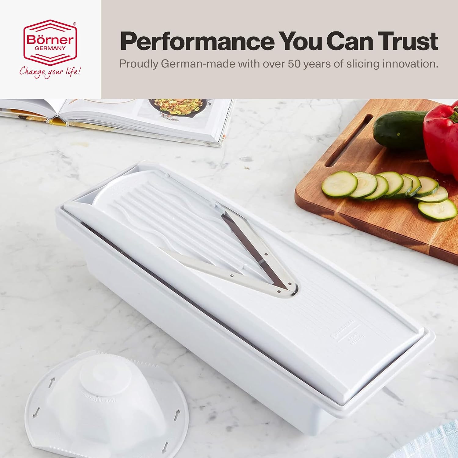Swissmar V-Prep™ Mandoline Slicer – Versatile Kitchen Slicer for Julienne, Shred