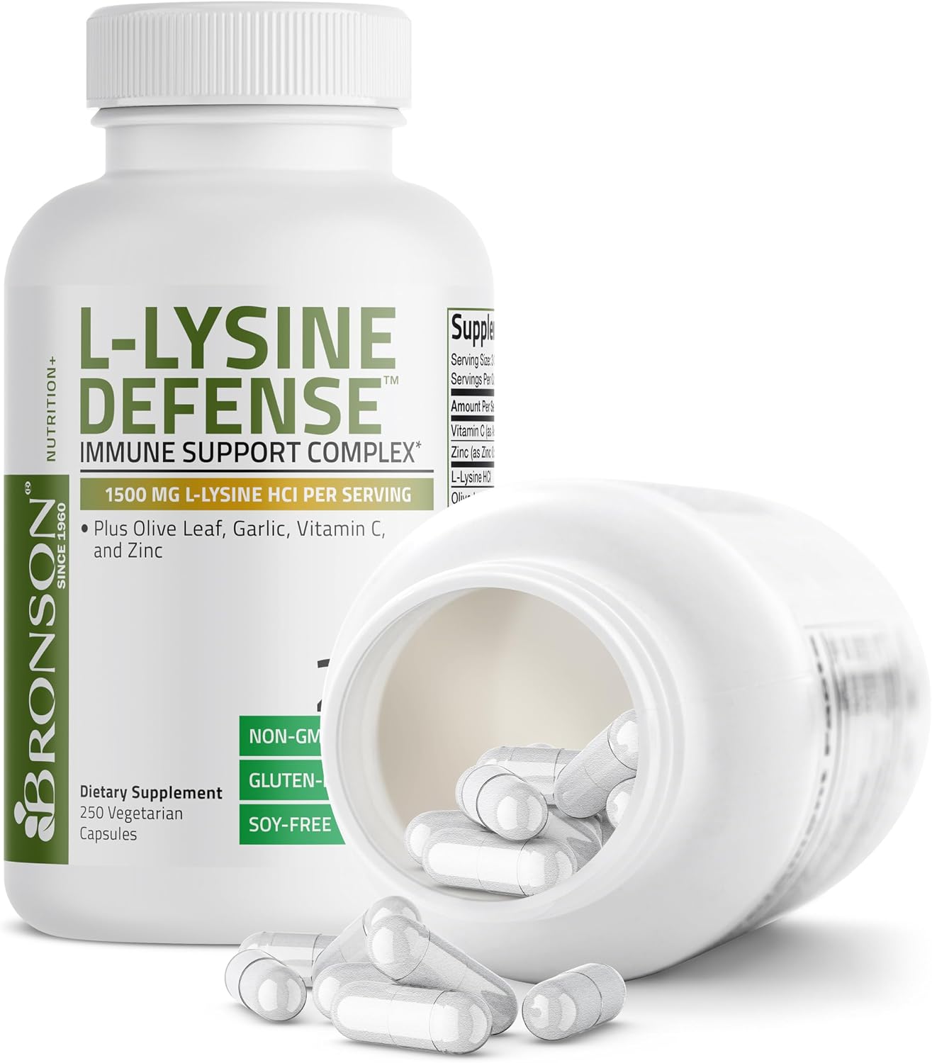 Bronson L-Lysine Defense Immune Support Complex, 1500 mg, 90 Capsules