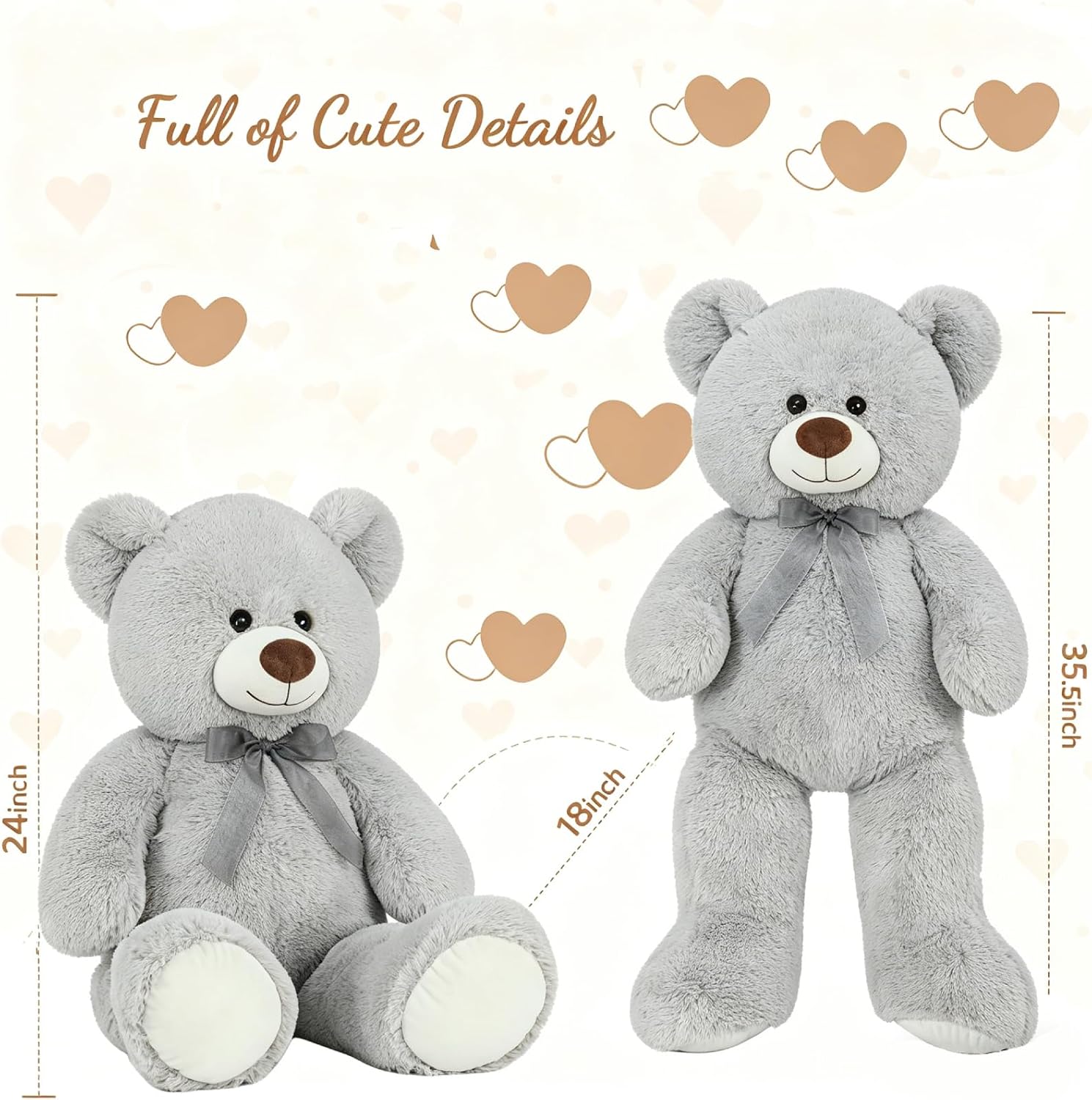 Toys Studio 47 Inch Big Teddy Bear Giant Stuffed Animal for Girls