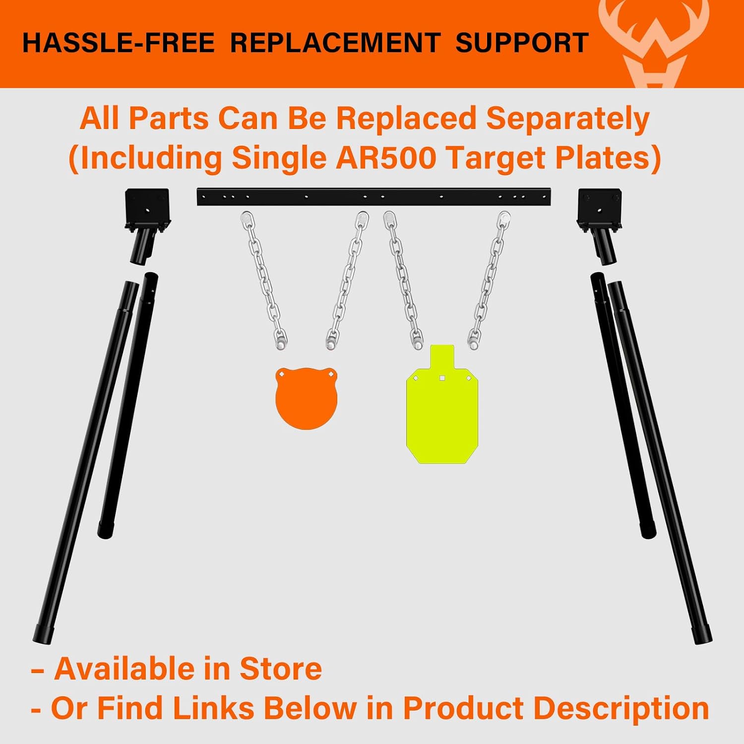 Highwild AR500 Steel Targets System 3/8 Inch Thick Complete Steel Shooting Targets with Stand