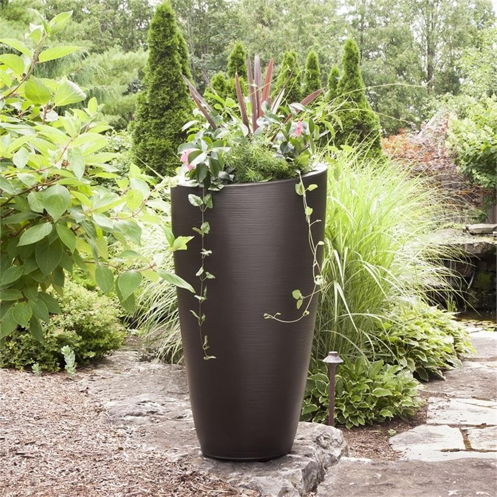 Mayne Modesto 20in Round Modern Planter, Neptune Blue | All season, Indoor/Outdoor, Double-wall design, Fade resistant, 15-year warranty