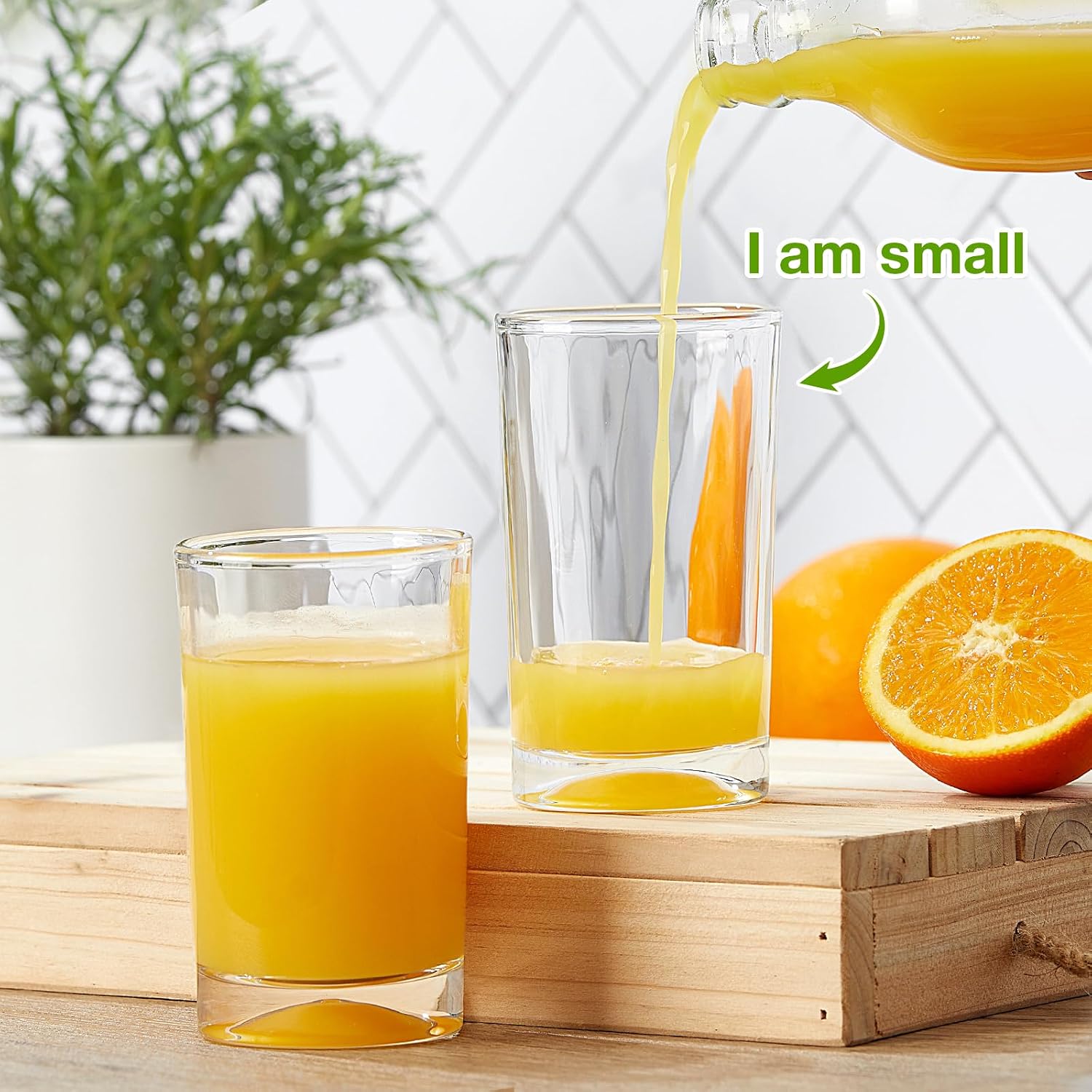 Mfacoy Small Juice Glasses Set of 6, 5.5-ounce Glass Cups, Heavy Base Small Drinking Glass Set, Clear Cups, Thick and Durable Shot Glasses