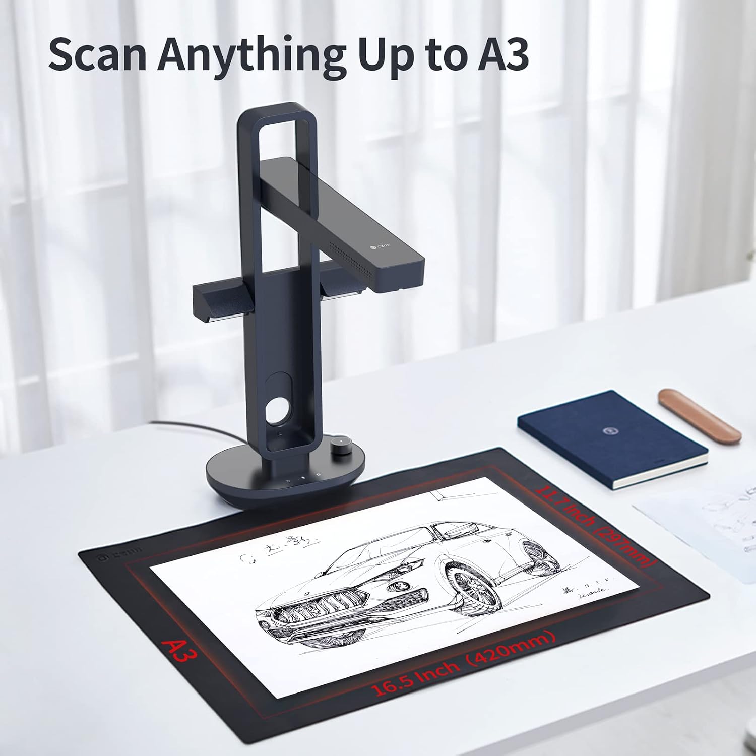 CZUR Aura Pro Book & Document Scanner, Capture A3 & A4