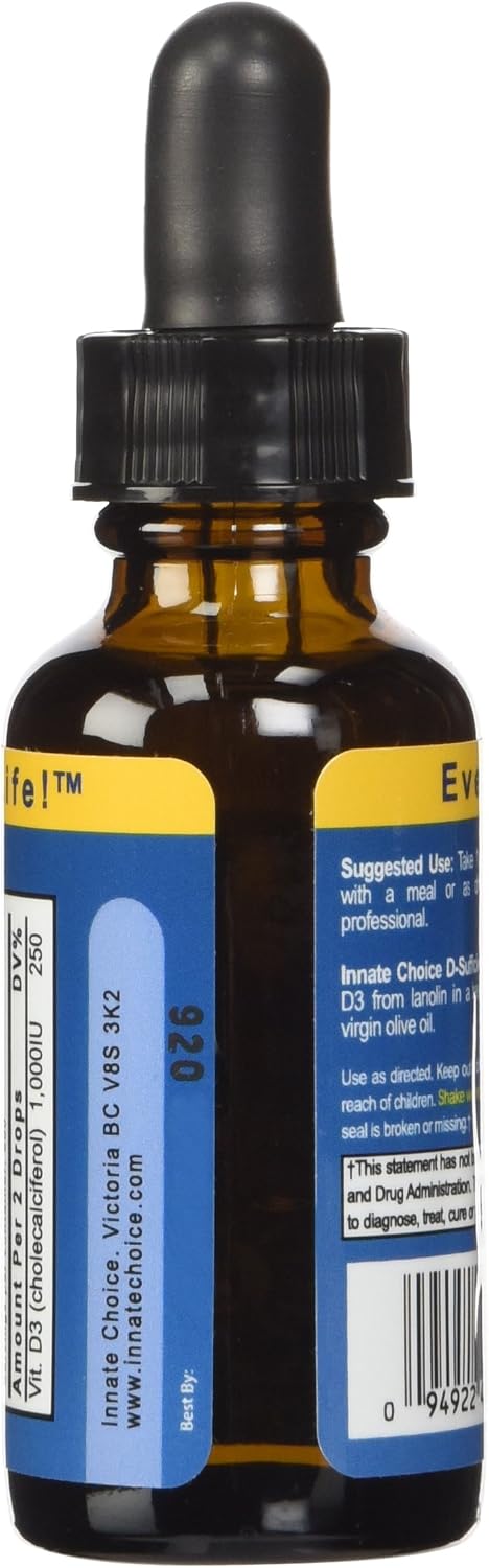 Innate Choice D Sufficiency Liquid Vitamin D3, 1 Fluid Ounce