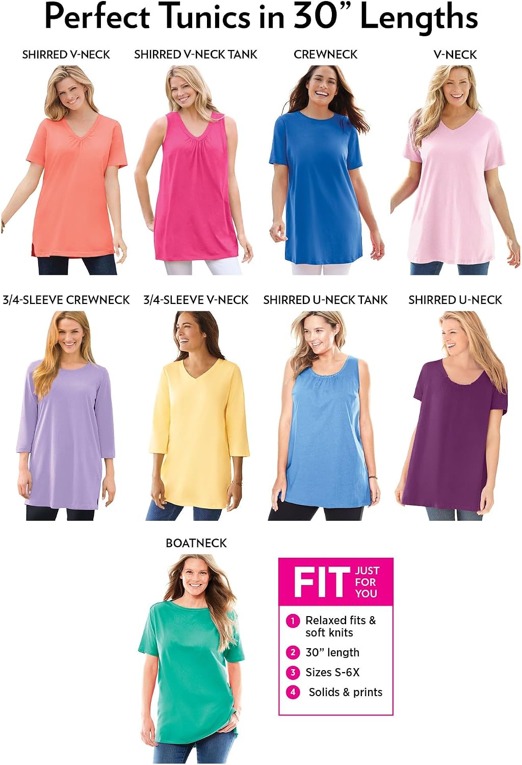 Woman Within Perfect Sleeveless Shirred V-Neck Tunic