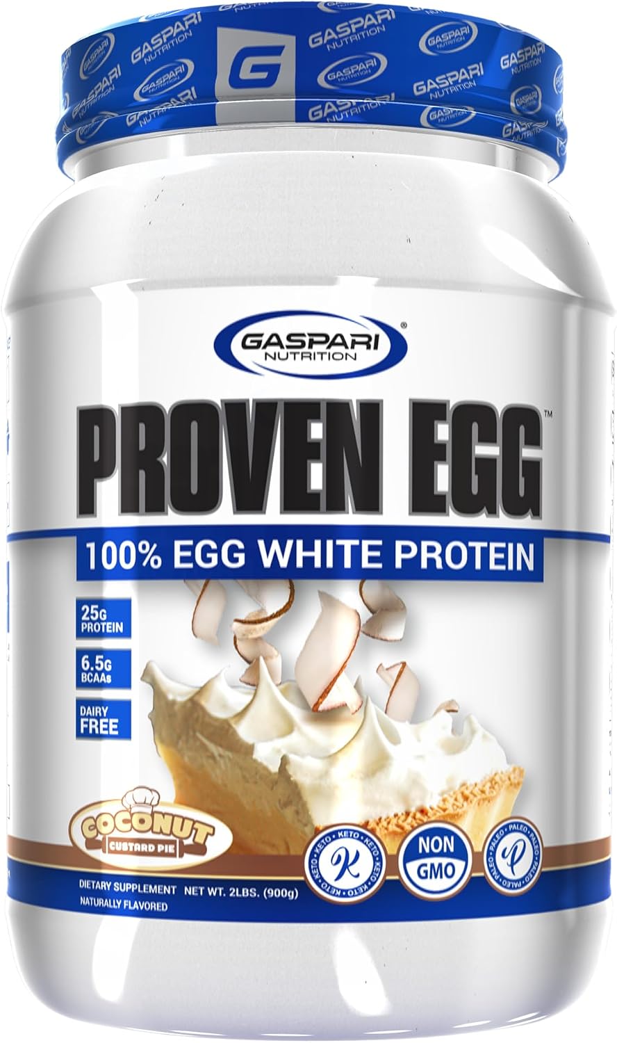 Gaspari Nutrition Proven Egg White Protein Powder, 25g Chocolate Protein Powder, 100% Egg White Protein, Keto Friendly, Dairy and Lactose Free, Soy Free (2 lbs, Chocolate)
