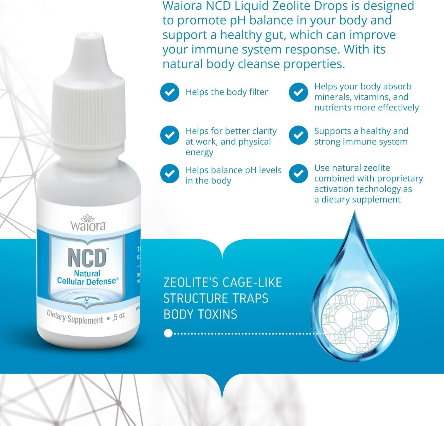 Natural Cellular Defense (NCD) Liquid Supplement, Advanced Mineral & Botanical Formula, Daily Immune & Cellular Wellness, Easy Absorption Drops