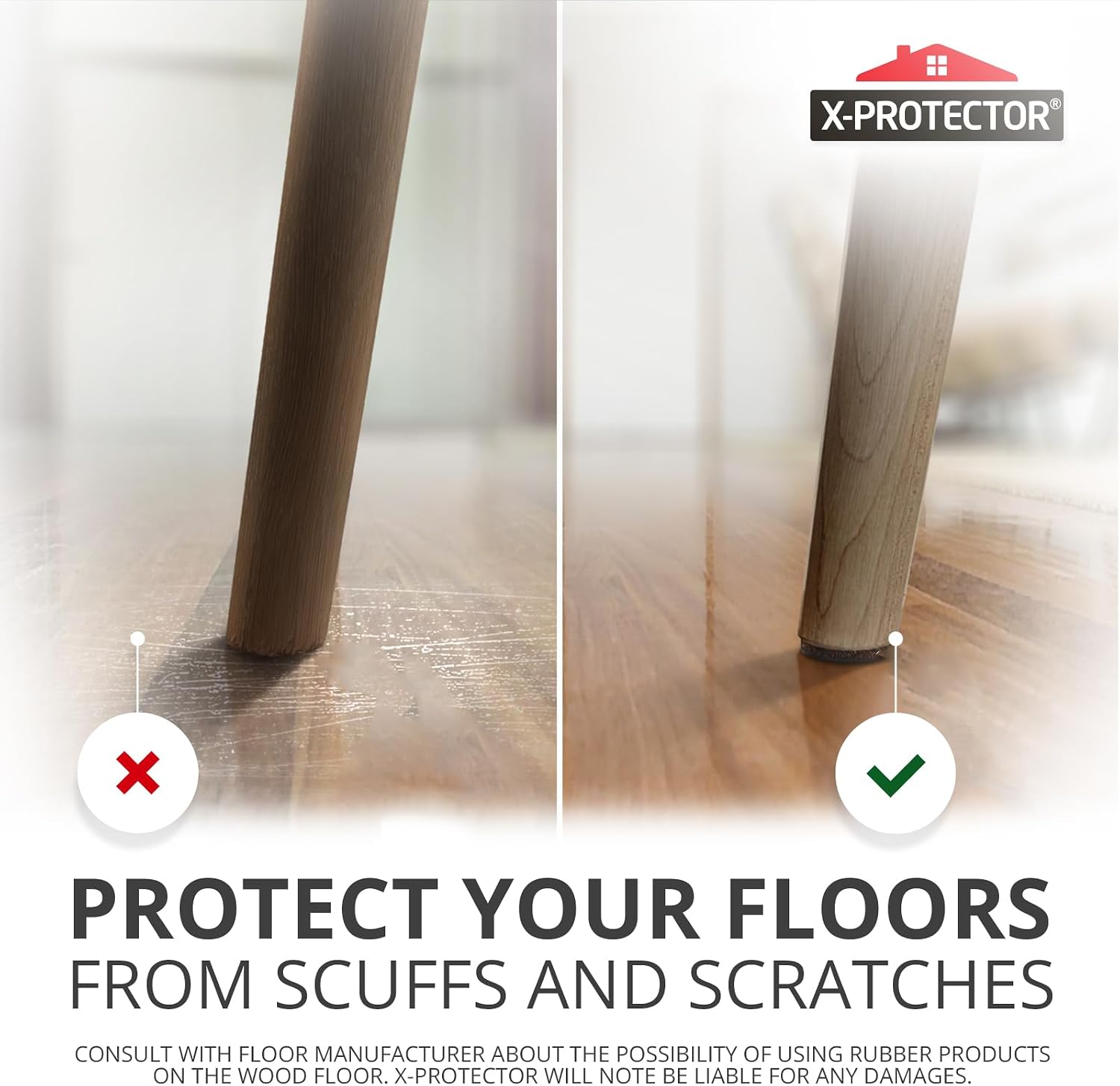 X-PROTECTOR Non Slip Furniture Pads – 12 Premium Furniture Grippers 3"! | Best SelfAdhesive Rubber Feet Furniture Feet – Ideal Non Skid Furniture Pad Floor Protectors – Keep Furniture in Place!