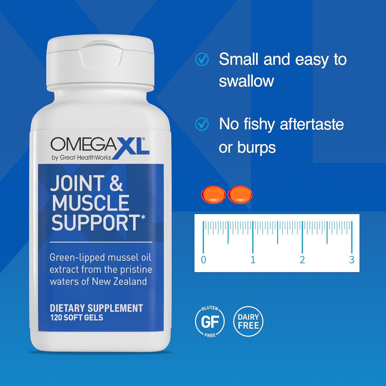 OmegaXL Joint Support Supplement, 60 Count | Green Lipped Mussel Oil, Soft Gel Pill, Natural Joint and Muscle Support Supplement, Clinically Supported, Non-GMO, Drug-Free