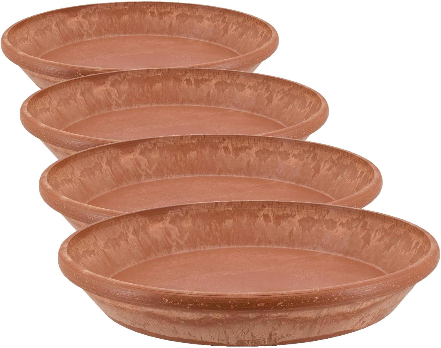 Arcadia Garden Products PSW Pot Collection AP35TCM 14-inch Plastic/Stone/Wood Composite Plant Saucer Drip Tray – No Drainage Hole (Drillable)